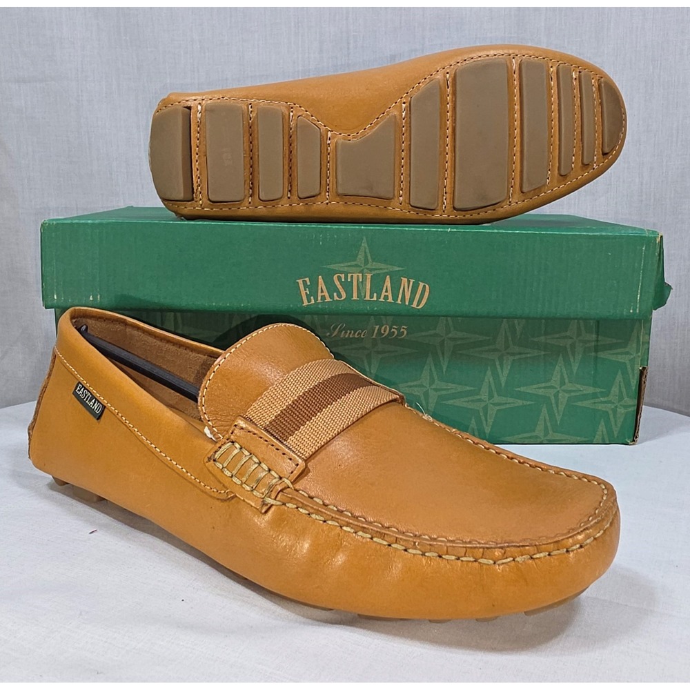 Eastland Whitman Camel Leather Driving Loafers Men's 8 Slip On Shoes - Picture 4 of 11